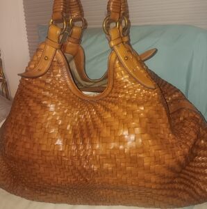 Cole Haan Tan Woven Shoulder Bag